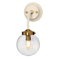 Wandlampe Leuchte Stahl Glas Messing H 33,7 Cm Flurlampe 1 Flammig