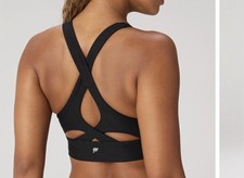 Fabletics Sports Bra Womens Large Black No-Bounce High Impact Crossback