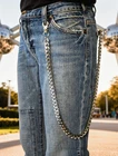 Men Silver Metal Wallet Chain Key Strong Biker Jean Long Money Clasp Loop Holder