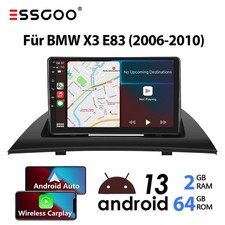 Apple Carplay f�r BMW X3 E83 2004-2012 Android 13 Autoradio GPS Navi WIFI RDS BT