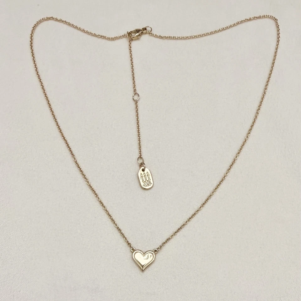 Collar James Avery Corazón Delicado Oro Amarillo 14K Sólido 15" - 17" con Caja Foto 2 de 4