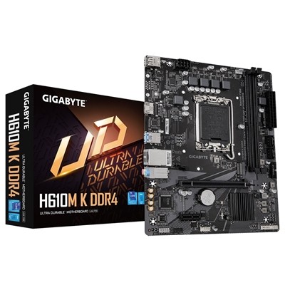 Gigabyte H610M K DDR4 Ultra Durable Intel 1700 Sockel Mainboard Micro-Atx 2X D