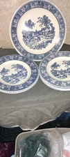Vintage Homer Laughlin "Shakespeare Country" dinner platter & plates. 