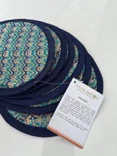 Set of 6 Bamboo/Cotton Hot Pads Pot Holders by Biswa Banola