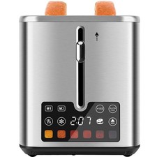 2 Slice Touch Screen Toaster Stainless Steel Wide Slot With 6 Shade Settings...