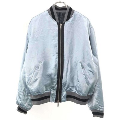 HAIDER ACKERMANN Hider Ackerman Satin Reversible Bomber Jacket Blue Used MESC-0