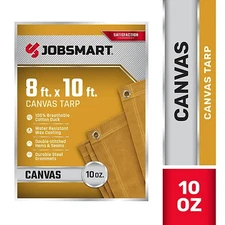 JobSmart 8 ft. x 10 ft. Canvas Tarp, Yellow