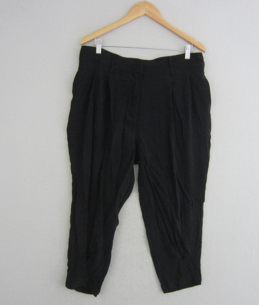 Sussan Pants Womens 16 Black Harem Cropped Short Loose Flowy Boho Work Ladies