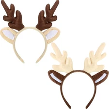 Bememo 2 Pieces Christmas Reindeer Antlers Headband Deer Headband... 