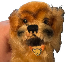 Vintage Steiff Pekingese Dog Plush Stuffed Tag Peky 4.5"