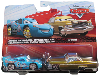 Bling Bling Lightning McQueen & Tex Dinoco 2-pack Disney Cars 1:55