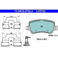 Bremsbelagsatz Scheibenbremse ATE 13.0470-2722.2 FüR Land Rover Ford Volvo S-Max