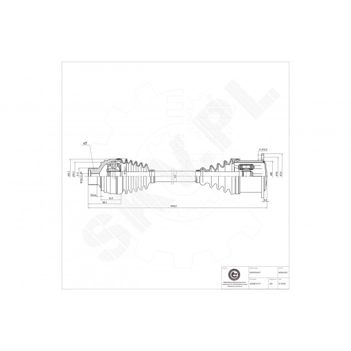 Transmission 4G0407451BX cardan avant pour Audi A6 A7 A8 Q5