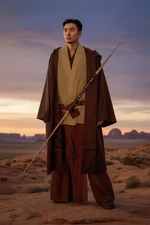 Star Wars Jedi Knight Obi-Wan Cosplay Costume Uniform Adult Outfit Halloween Hot