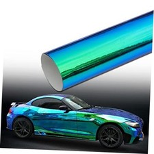 Holographic Laser Green to Blue Chrome Car Vinyl Wrap Glossy Chameleon Vehicle