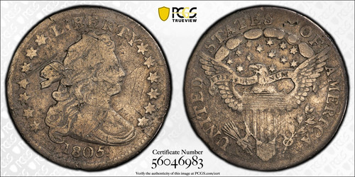 1805 P Dimes Draped Bust PCGS Genuine - Fine Details (98 - Damage) 4 Berries