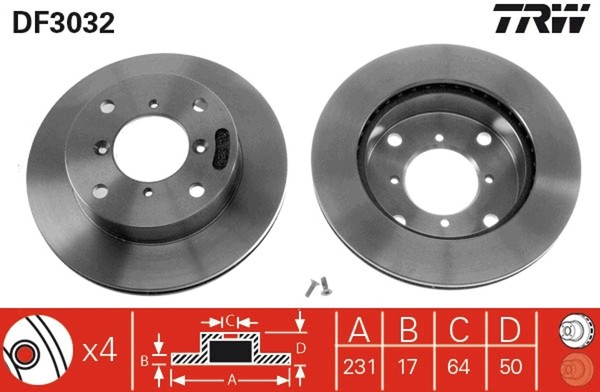 2X Trw Bremsscheibe DF3032 FüR Ea Swift Ah Justy Suzuki Aj Alto Ma 2 Cappuccino-image