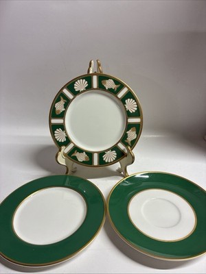 MIKASA  FISH AND SHELL BREAD/DESSERT PLATE AND SALAD PLATE MING GREEN HARDWICK