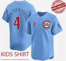 Pete Crow‑Armstrong Number #4 Baseball Jersey Cubs 3D AOP Kids 1J0719