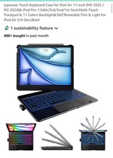 Touch Keyboard Case for iPad Air 11-inch 2024 M2  iPad Pro Black