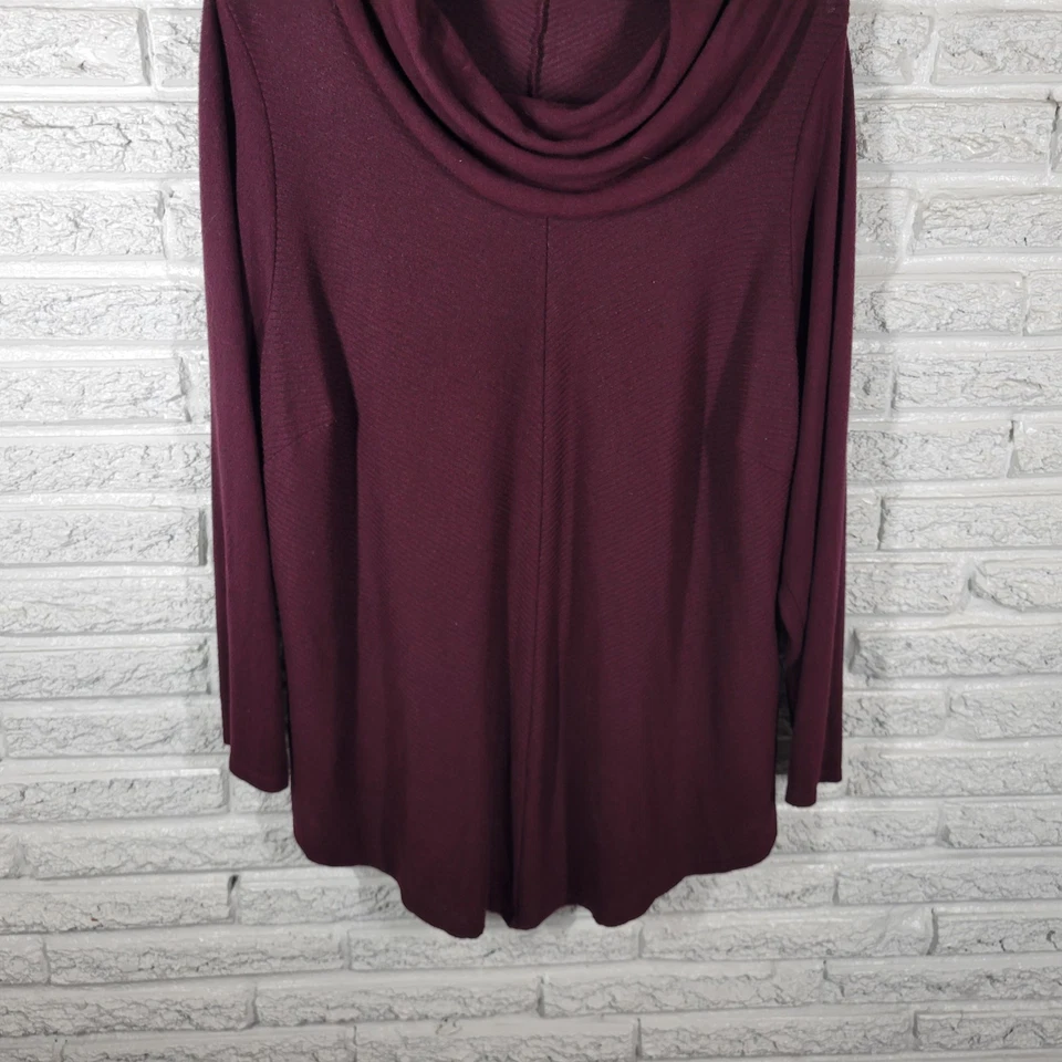 Suéter Alyx Mujer 3X Plus Manga Larga Borgoña Capucha Cuello Ligero Oficina Foto 4 de 4