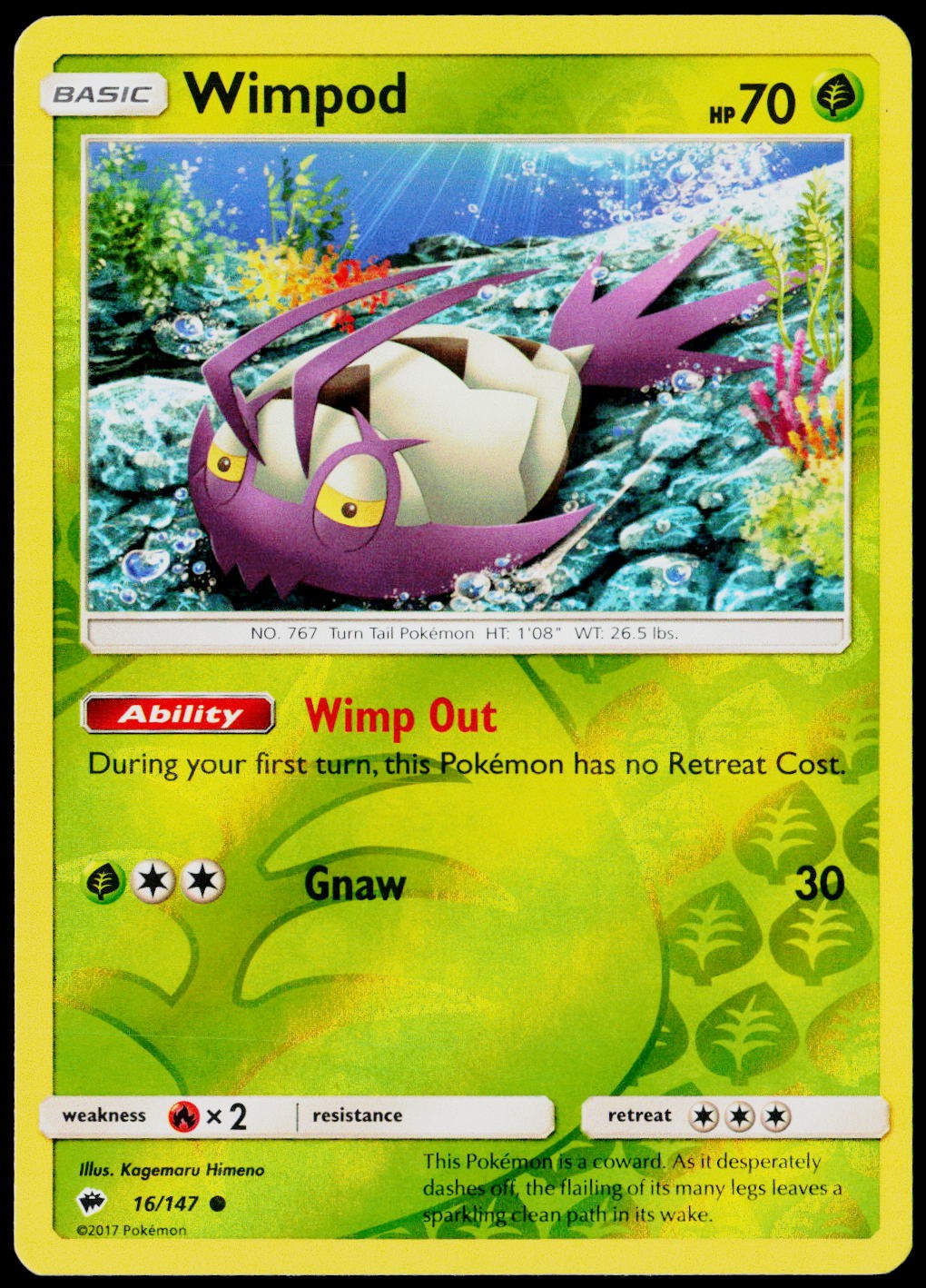 Wimpod 16/147 SM - Burning Shadows NM Reverse Holofoil