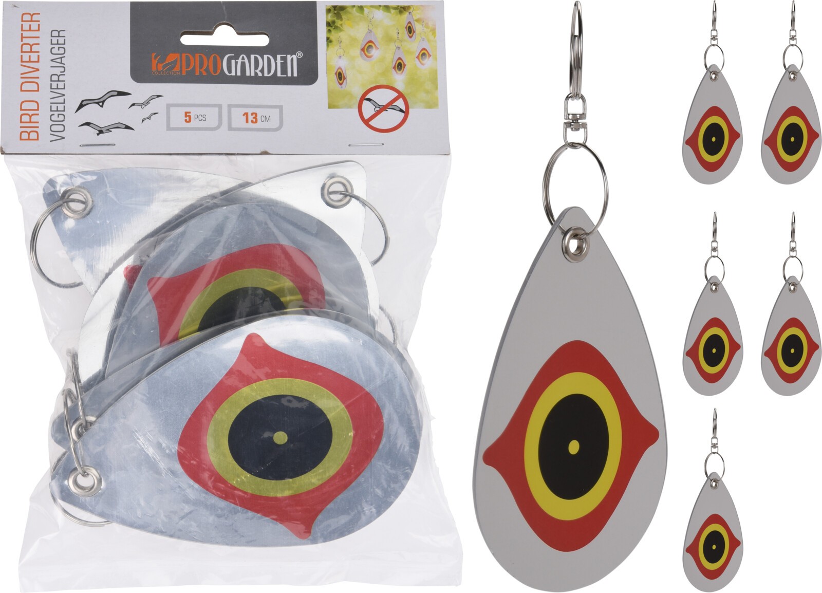 SET 5 DISSUASORI SPAVENTAPASSERI IN METALLO PER UCCELLI 13X19CM PICCIONI ORTO G