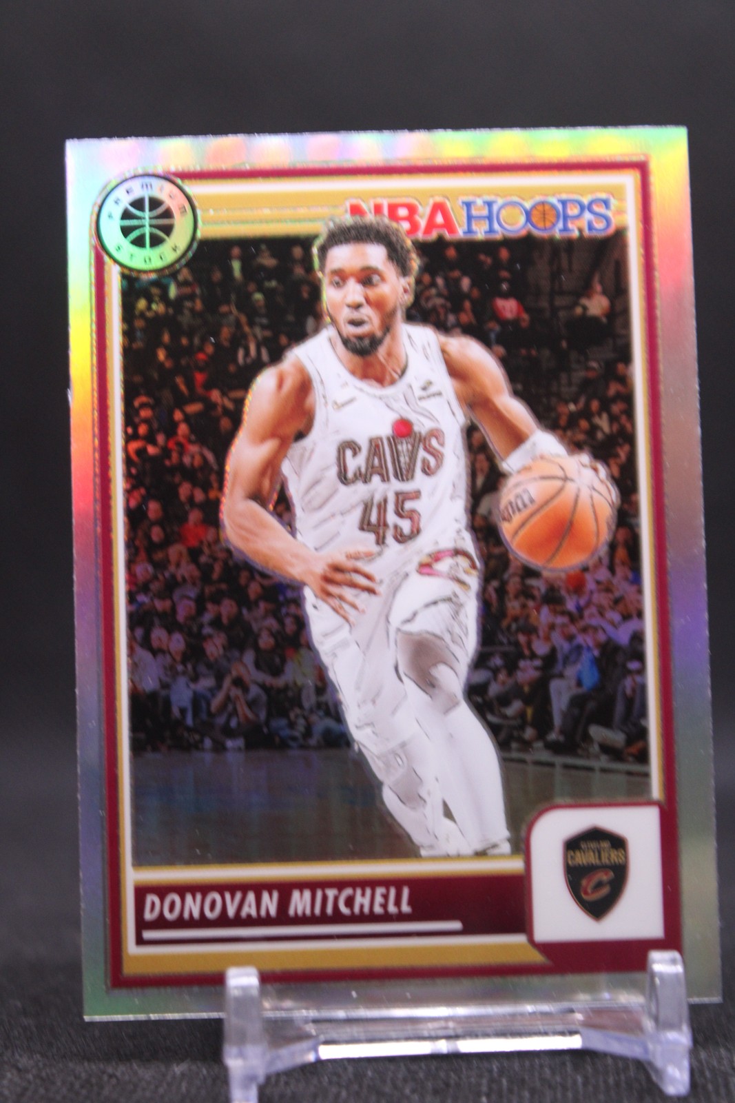 Donovan Mitchell #36 2023-24 Hoops Premium Stock Silver Prizm Cavaliers