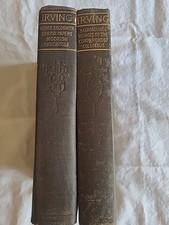 Lot Of 2-Washington Irving Works-Oliver Goldmith, Crayon Papers, Salmagundi, Etc
