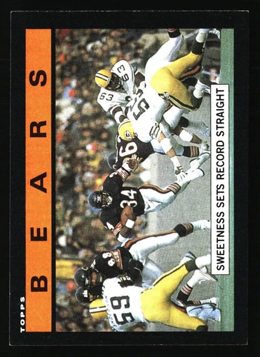 1985 Topps #22 Bears Team Leaders Sweetness Sets Record Straight