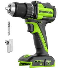 Greenworks 24V Cordless Brushless 400 in-lbs Drill/Driver, Lightweight, LED Work
