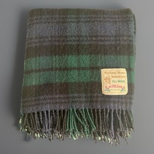 Vintage Highland Home Industries All Wool Woven Scotland Throw Blanket 50 x 60