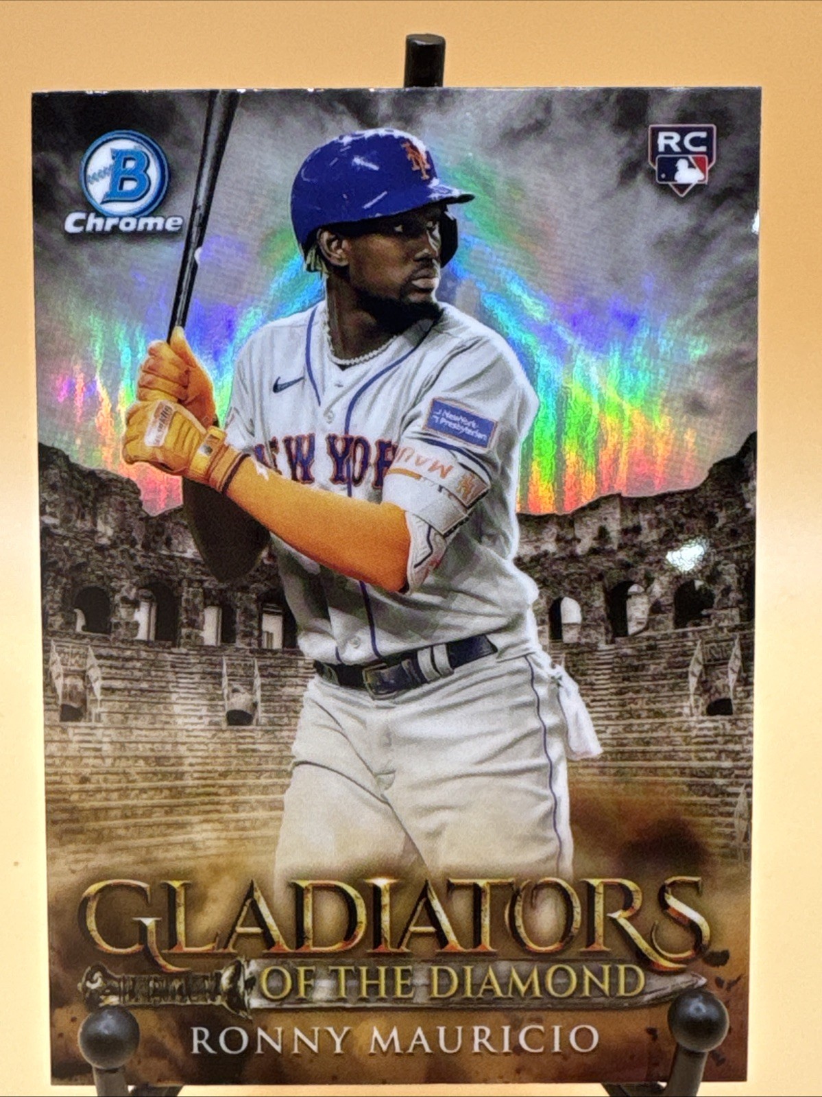 2024 Bowman Chrome Gladiators of the Diamond Ronny Mauricio Mets SP Rookie RC