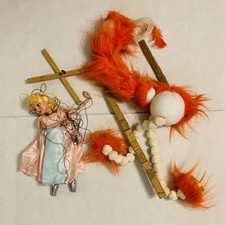 Lot of 2 Puppets : CINDERELLA Hand Made Marionette -FOR REPAIR-