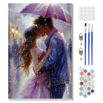 Framed Kissing Paint by Numbers for Adults Beginner DIY Acrylic Canvas 16x20