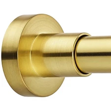 Adjustable Shower Curtain Rod 18-50 Inch, No Drilling, Brushed Gold