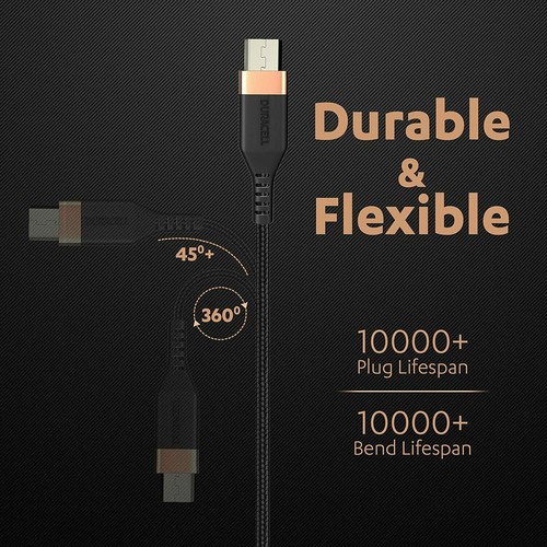 DURACELL USB-A To Micro V8 1.2M braided Sync & Fast Charge Cable - Free Ship - Photo 7 sur 9