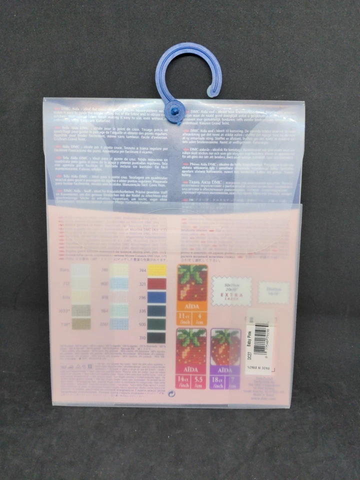 Cross stitch Needlework Embroidery fabric 14 ct Baby Pink 14"x18" France DMC - Image 2 of 2