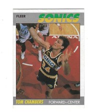 TOM CHAMBERS 1987-88 FLEER #19 $20.00 SEATTLER SUPERSONICS