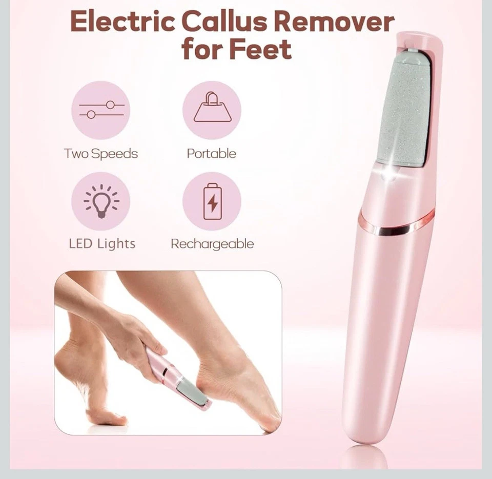 Herramienta de pedicura impecable acabado táctil removedor insensible para pies carga USB Foto 2 de 4