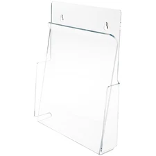 Plymor Clear Acrylic Paper Holder (Wall Mount), Fits 8.5" x 11" Documents