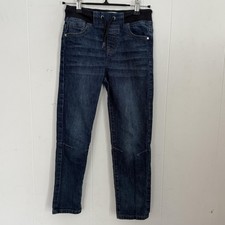 Denim Co. Jeans Kids 8-9 Blue Straight Leg Pull On Elastic Drawstring Waist