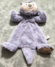Demdaco Plush BLUE Monster GROWL PAL Blankie Rattle Security Blanket Lovey