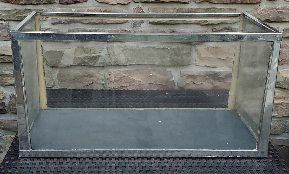 Vintage Metaframe Stainless Steel Aquarium 15 Gal Slate Bottom