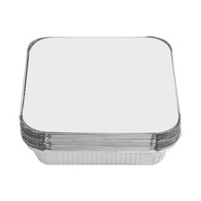 Foil Food Containers With Lids Storage Takeaway Home Catering Size 9x9x1.5 Inch