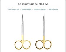 TC Iris Scissors 4.5" Curved and Straight German Dental Surgical Instruments