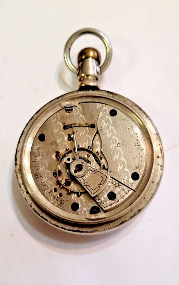 Antique 1882 Hampden 11 Jewels Size 18 Pocket Watch by Hampden Watch Co  Runs - Image 3 of 4
