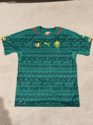 Cameroon Puma National Team World Cup Green Soccer Home Jersey Mens Large NWOT