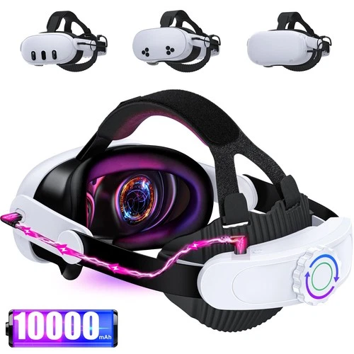 For Meta Oculus Quest 3/3s/Quest 2 VR Headset Elite Head Strap w/8000mAh Battery