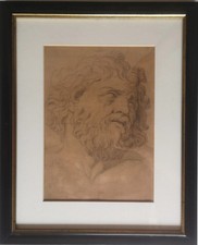 quadro STUDIO ACCADEMICO LAOCOONTE ULISSE?- DISEGNO ANTICO, 1916, CON CORNICE